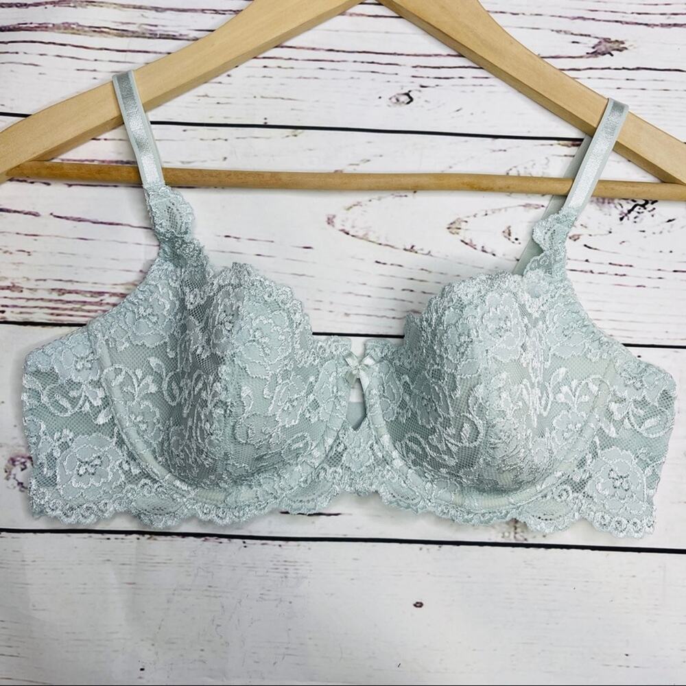 Rene Rofe pastel green lace bra 38B
